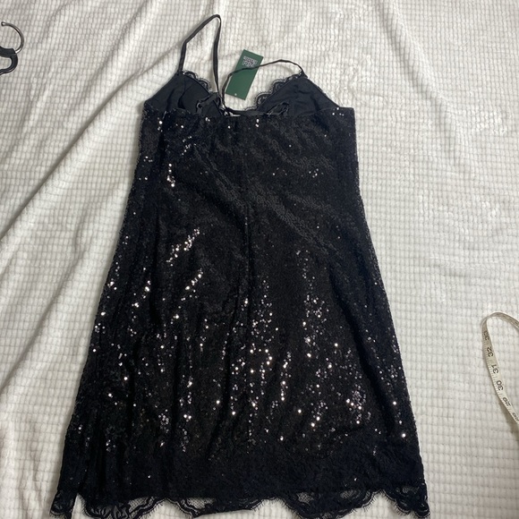 WILD FABLE Sequin Slip dress BLACK color spaghetti straps Size M - Picture 10 of 16